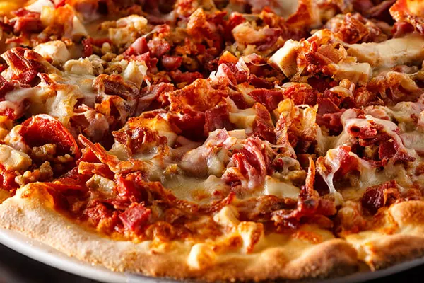Loaded meat pizza